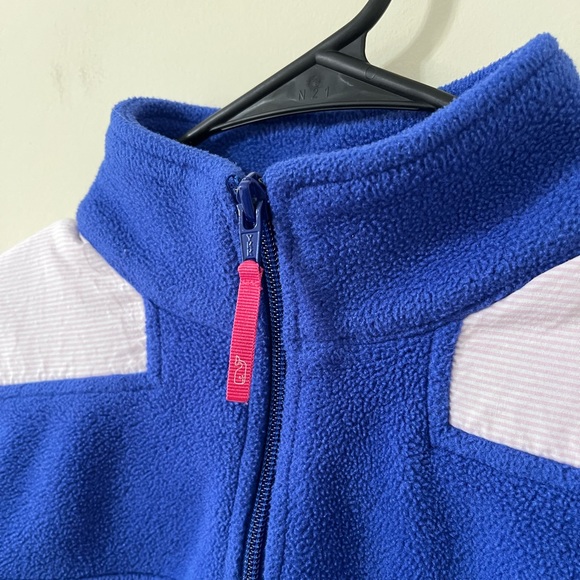 Vineyard Vines Blue Pink Stripe Detail Pullover Fleece Quarter Zip Sweatshirt XS - Picture 4 of 10